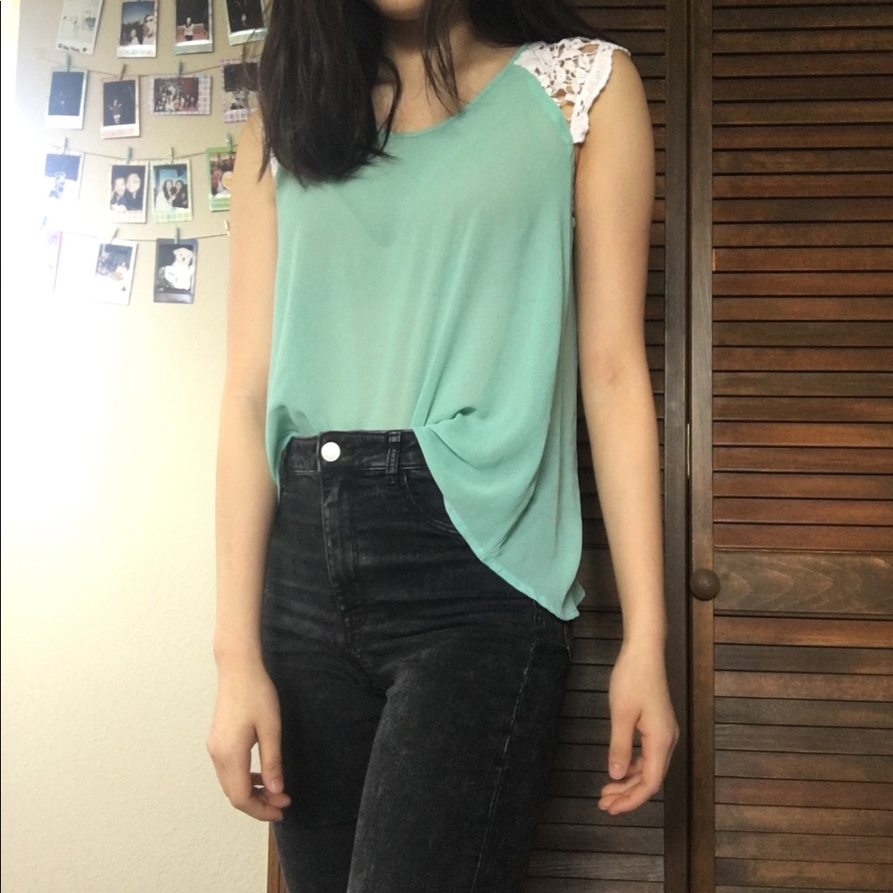 Teal blouse